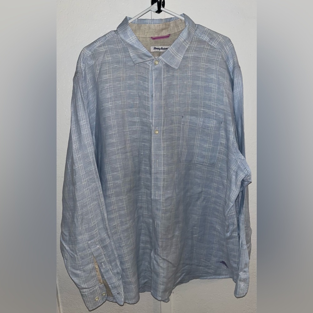 Tommy Bahama Mens Size XXL/TTG Light Blue Color Plaid